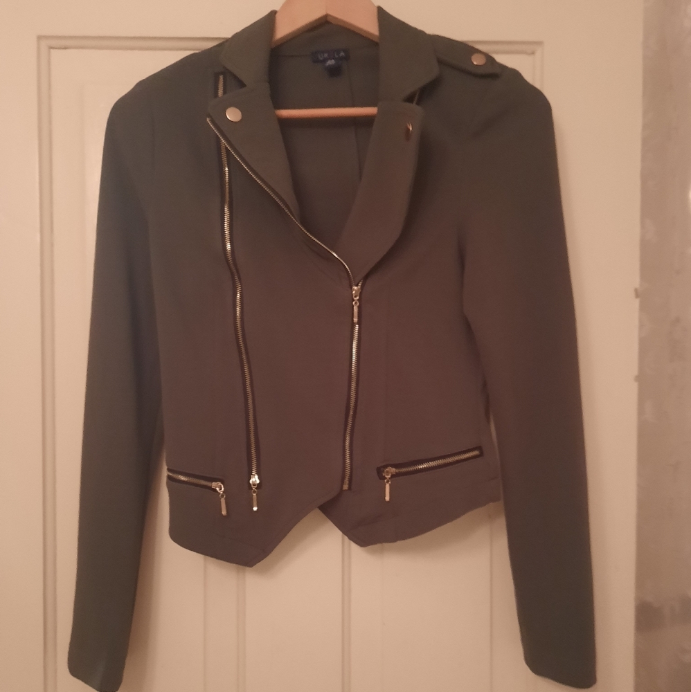 Army Green Moto Style Jacket Size: S